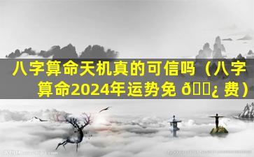 八字算命天机真的可信吗（八字算命2024年运势免 🌿 费）